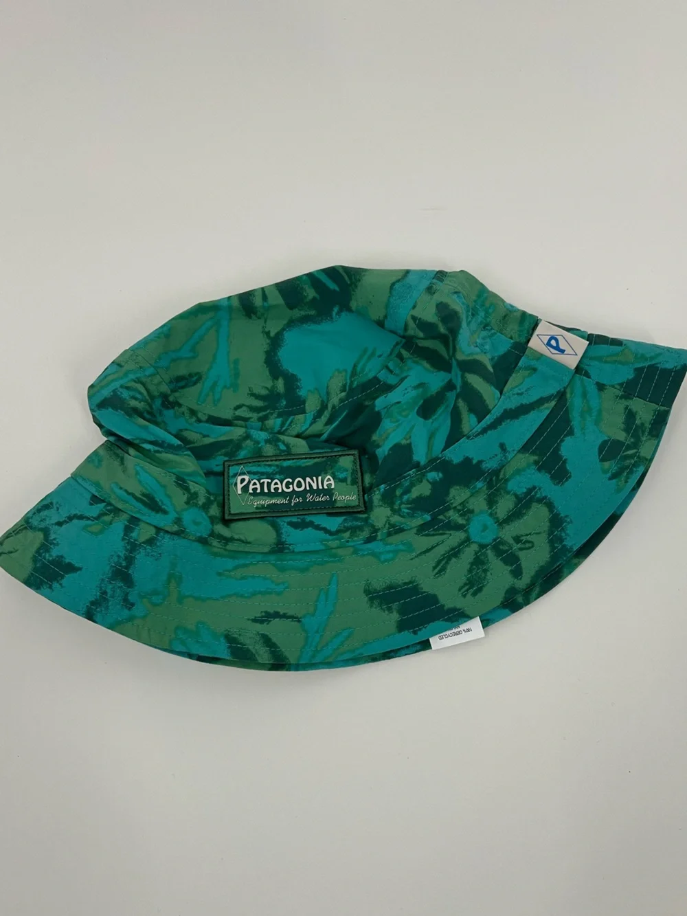 Patagonia Wavefarer Green and Teal Floral Bucket Hat